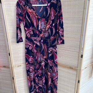 Elegant Paisley Print Dress - Multicolor